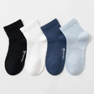 95% Cotton Ribbed Socks Solid Color Soft Stretchy Breathable Crew Socks Comfortable Mid Tube Socks for Boys Girls Daily Wear