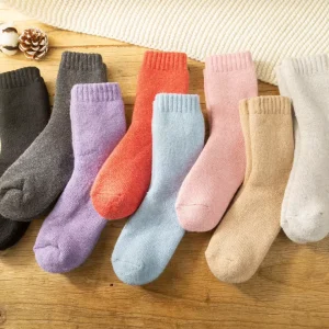 95% Cotton Women White Socks Heavyweight Cotton Socks Men Crew Merino Woollen Socks