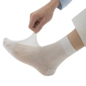 99% Combed Cotton Men’s Mid-Calf Socks Autumn Business Solid Color Antibacterial Deodorizing Boneless Mesh Seamless Single