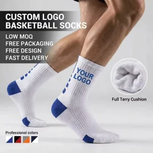 AAU Youth League Basketball Socks Academy Training Socks Custom Logo Crew Socks Low MOQ
