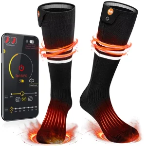 APP Control Heated Socks Digital Printing 7.4V 2600mAh Lithium Battery 3 Level Temperature Control Knee High Cold Children