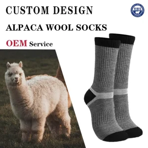 AR 014 Alpaca Wool Hiking Socks for Men Women Alpaca Wool Blend Thick Thermal Winter Crew Socks