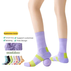 Adult Badminton Crew Socks Autumn Eco Friendly Anti Bacterial Breathable Sweat Absorbent Cotton Liner Casual Sport Cuff