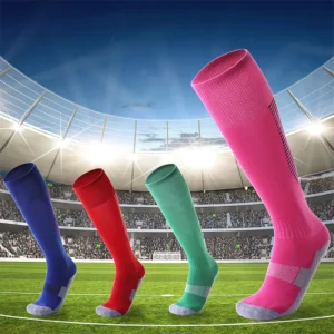 Adult Children Breathable Terry Cushion Men Knee High Long Football Socks