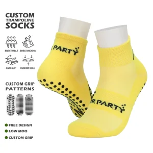 Adult Children’s Custom Anti Slip Spring Trampoline Socks Non Skid Trampoline Gripper Sock Design Customized Logo Grip Socks