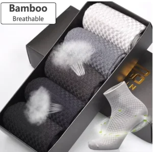 Adults Crew Black White Socks for Unisex Mens Sheer Custom Antimicrabial Organic Bamboo Fiber Socks