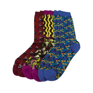 African Ethnic Print Colore Sport Women’s Striped Socks