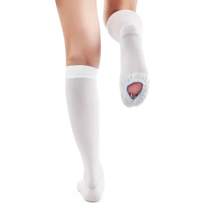Elastic Spandex Nylon Compression Socks 13-18mmHg Anti-Embolism Knee High Anti Slip Soft with Inspect Hole for Women