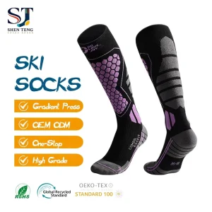 All weather Warm Thickened Sweat absorbent Bottom Breathable Crew Socks for Winter Ski Climbing