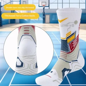 American Style Crew Adult Professional Sports Socks Men’s Fitness Running Thick Knitted Cotton Quick Drying Antibacterial