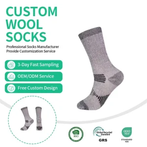 American Style Mid Calf Wool Socks for Women Double Towel Soled Crew Body Winter Hiking Skiing Outdoor Sports