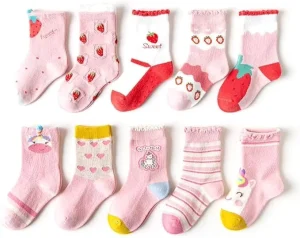 Animal Print Boys Girls Socks 10 Pairs Soft Cotton Crew Socks for 0 12 Years Old Breathable Kids