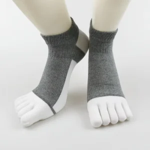 Ankle Custom Logo Fashion Solid Color Design Five Toe Running Short Sports Socks