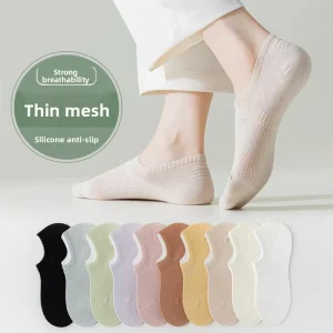 Ankle Socks Seamless Solid Cotton Women’s Non Slip Deodorizing Invisible No Shift Spring Summer Shallow Cut Short Zhuji Sock