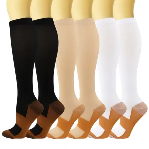 Ankle Socks Solid Color Sports Pressure Socks Elastic Copper Ion Compression Thick Breathable Outdoor Cycling Socks