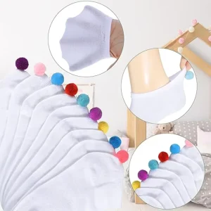 Ankle Socks With Pom Poms Low Cut Seamless Soft Socks