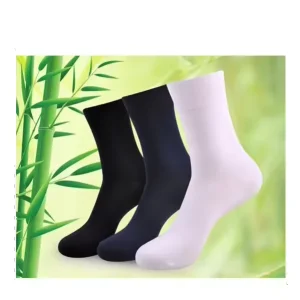 Anti Bacterial Bamboo Socks for Business Men Casual Knitted Sports Stockings in Plain Black for Spring Summer