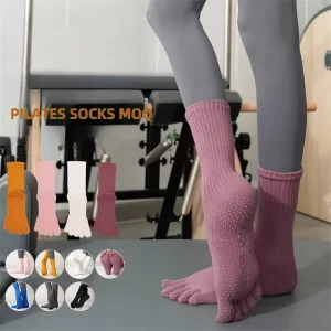 Anti Slip 5 Toes Spandex Pilates Socks Casual Style Free Size Sustainable Disposable for Youth Daily Yoga Spring