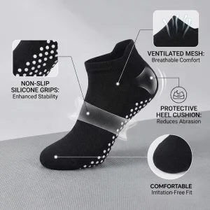 Anti Slip Autumn Knitted Ankle Socks Cotton Bamboo Custom Logo Low MOQ High Crew Stock Casual Fashionable Yoga Pilates Workouts