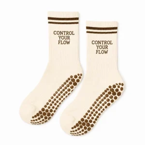 Anti Slip Cotton Crew Custom Logo Studio Club Grip Pilates Socks Yoga Gym Fitness Sports Sock
