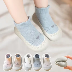 Anti Slip Floor Socks Infant Baby Toddler Cotton Shoe Socks With Rubber Sole for Kids