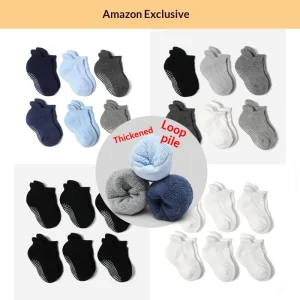 Anti Slip Glue on Ankle Floor Socks Children Thickened Terry Cloth Toddler Multi size KB140
