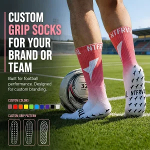 Anti Slip Gradient Football Grip Socks Breathable Calf Non Slip Soccer Sports Socks