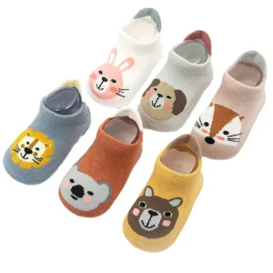 Anti Slip Grip Knitted Ankle Baby Socks for Children Standard Thickness Cotton Spandex Polyester Breathable Comfortable