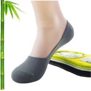 Anti Slip Invisible Breathable Sweat Absorbent Plain Men’s Casual Summer Bamboo Fiber Socks