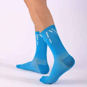 Anti Slip Men’s Crew Socks Striped Knitted Design Fashionable Colors for Sport Cycling Fitness Digital Body Bottom