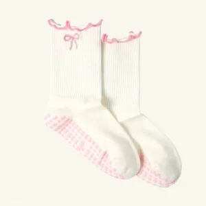 Anti Slip Professional Crew Socks for Pilates Fitness Dance Sports Yoga Cotton Anti Pilling Breathable Spring Season Bottom Logo