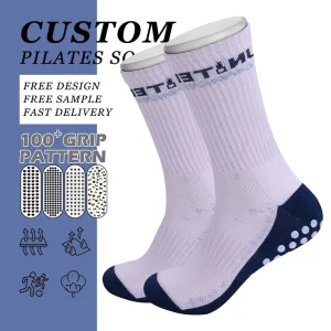 Anti Slip Yoga Crew Sock Oem Customized Anti Slip Grip Sock Knitted Cotton Custom Pilates Yoga Grip Women’s Socks