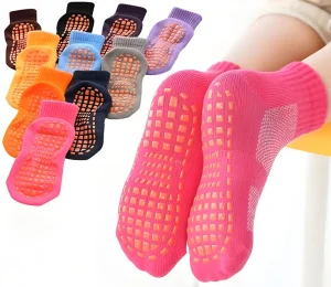 Anti slip Cotton Kids Adult Trampoline Socks for Indoor Use in School and Shopping Mall