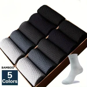 Antibacterial Crew Socks with Customizable Colors & Logo Sporty Bamboo Men’s Business Socks for Cuff & Bottom Use