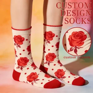 Athletic Arch Support Cotton Socks Women Fashion Ruffle Seamless Customised Crew Socks Bamboo Fiber Custom Socks