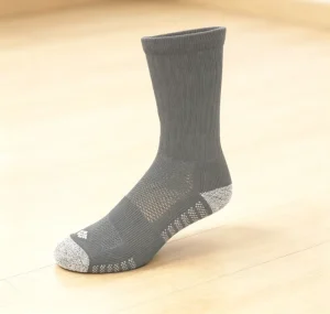 Athletic Crew Socks Men Cotton Nylon Spandex 6 Pairs Breathable Training Black