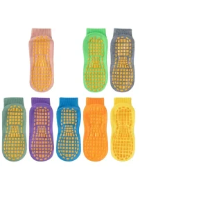 Athletic Crew Socks for Kids’ Play Knitted Non Slip Socks for Indoor Yoga & Floor Activities Logo Customization Available