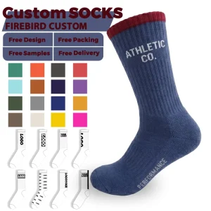 Athletic Gym Custom Crew Sports Socks Unisex Cotton Men Classic Custom Design Breathable Sports Sock