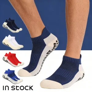 Athletic Jacquard Sports Men Socks in Stock Football Socks Grip Anti Slip Nylon Factory Fashion Soccer Socks