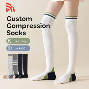 Athletic Leg Compression Socks Shock Absorb Cushioned Sole Anti Fatigue Compression Stockings for Nurse Hospital Staff