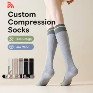 Athletic Sports Compression Socks 20-30mmHg Lactic Acid Removal Muscle Recovery Compression Stockings for Running Cycling Hiking