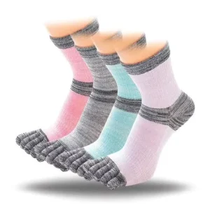Athletic Women’s Five Toe Socks Custom Sport Women Cotton Crew Socks for Women Spandex