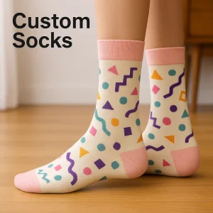Autumn Fashion Knee High Logo Socks 100% Cotton Knitted Breathable Quick Dry Daily Use