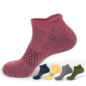 Autumn Knitted Heel Protecting Thickened Terry Honeycomb Sports Socks Comfortable Soft Anti Friction Anti Bacterial