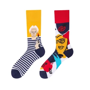 Autumn Men’s Socks New Personalized Van Gogh Mural Cartoon Pattern Woven Cotton Bamboo Breathable Dress Socks