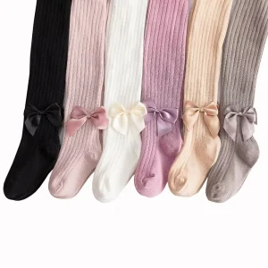 Autumn New Baby Leggings Baby Girl Socks Bow Knit Children’s Pantyhose