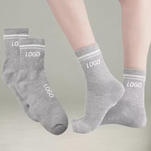 Autumn Odor Free Anti-Bacterial Breathable Knitted Custom Men’s Crew Socks Custom Logo Cuff for Athletic Gym Use