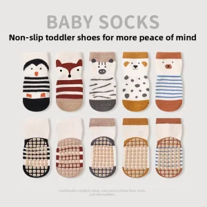 Autumn Spring Casual Anti Slip Anti Bacterial Children’s Knitted Mid Tube Cotton Crew Socks for Babies