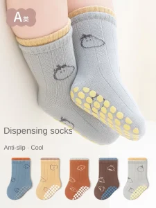 Autumn Tube Socks for Kids Anti-Slip Indoor Dispensing Baby Socks with Anti-Bacterial Feature for Male Toddler