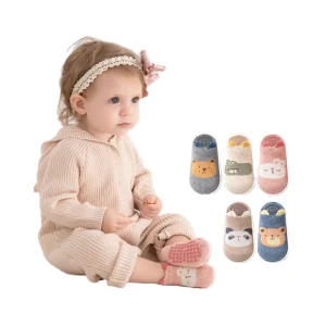 Autumn Winter Baby Newborn Class Cotton Floor Socks 1 3 Years Old Non Slip Boneless Three Dimensional Ears Cartoon Design